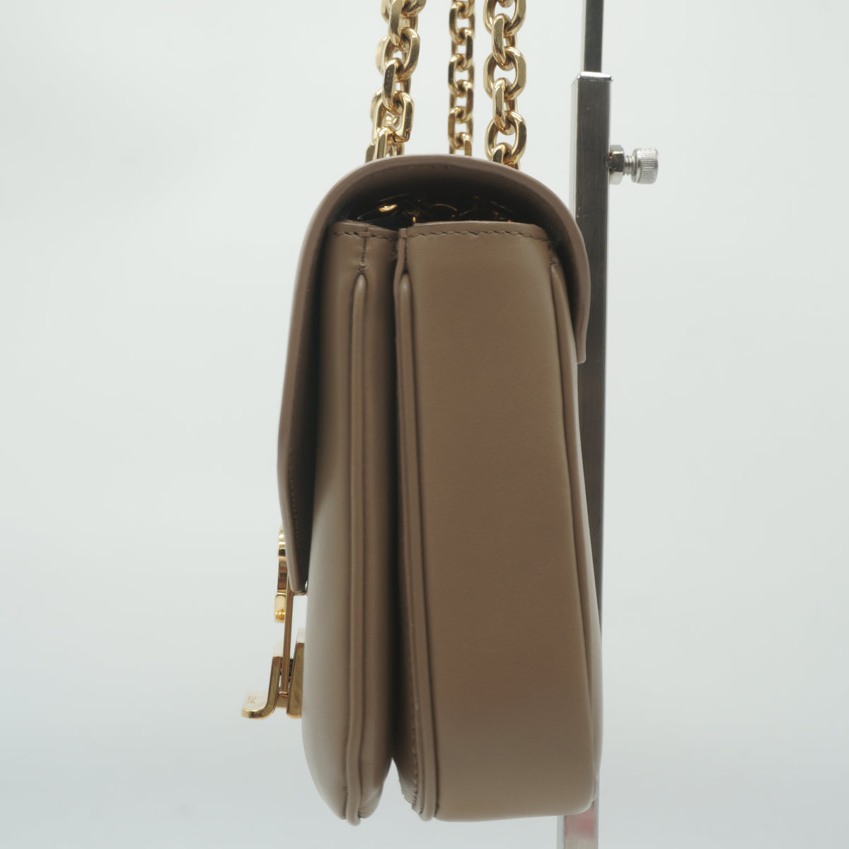 Celine C Small Chain Shoulder Bag Beige GHW