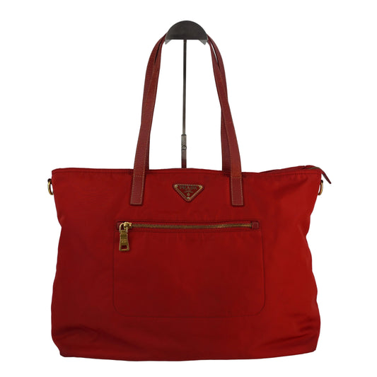 Prada Tessuto Nylon Two Way Bag Red
