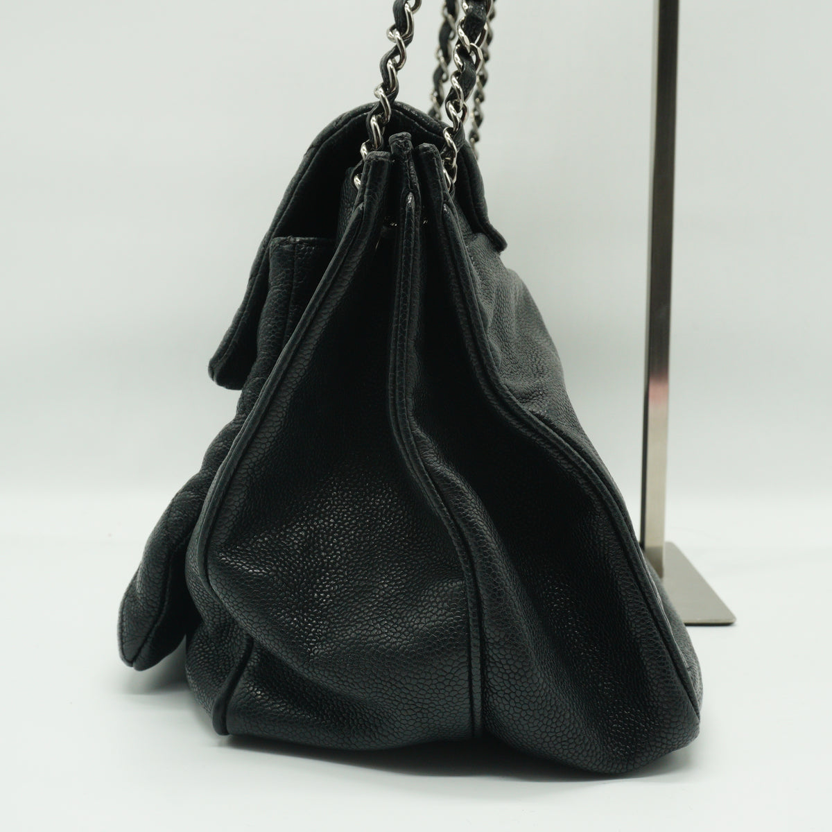 Chanel	Mademoiselle Lock Pocket Flap Bag Black Large SHW