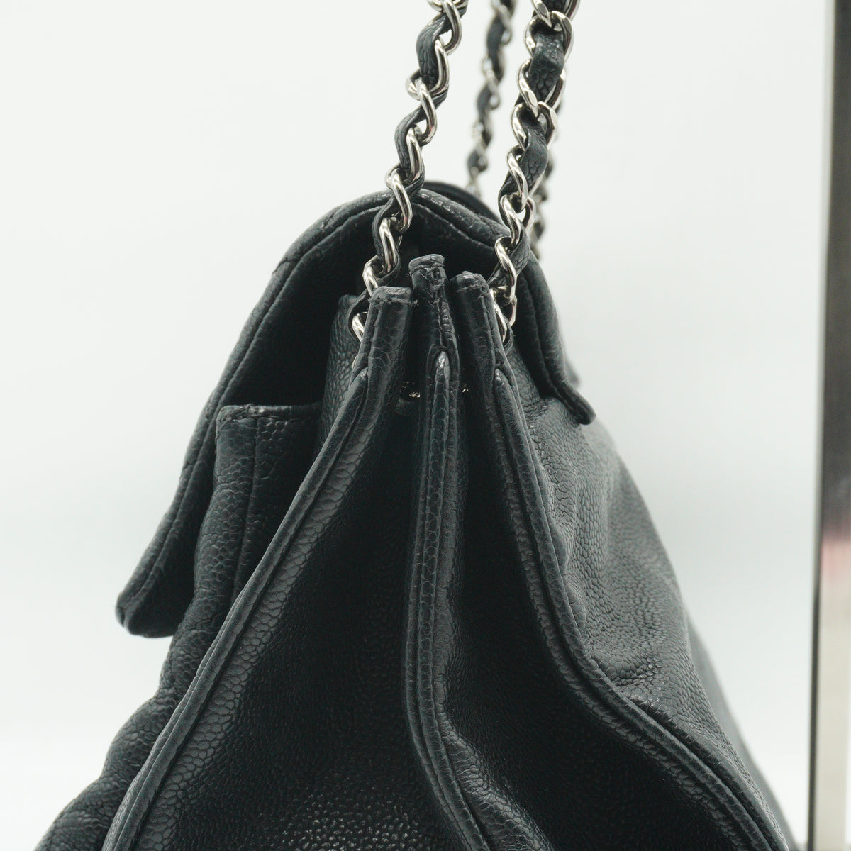 Chanel	Mademoiselle Lock Pocket Flap Bag Black Large SHW