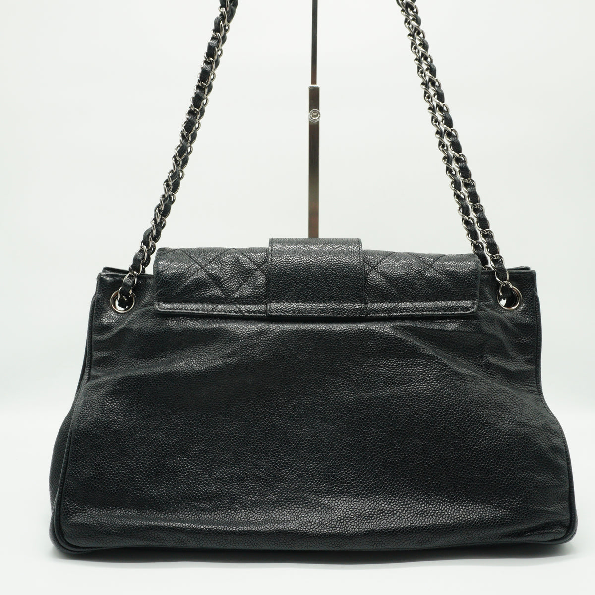 Chanel	Mademoiselle Lock Pocket Flap Bag Black Large SHW