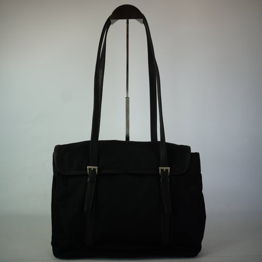 Prada Tessuto Nylon Flap Shoulder  Bag Medium SHW