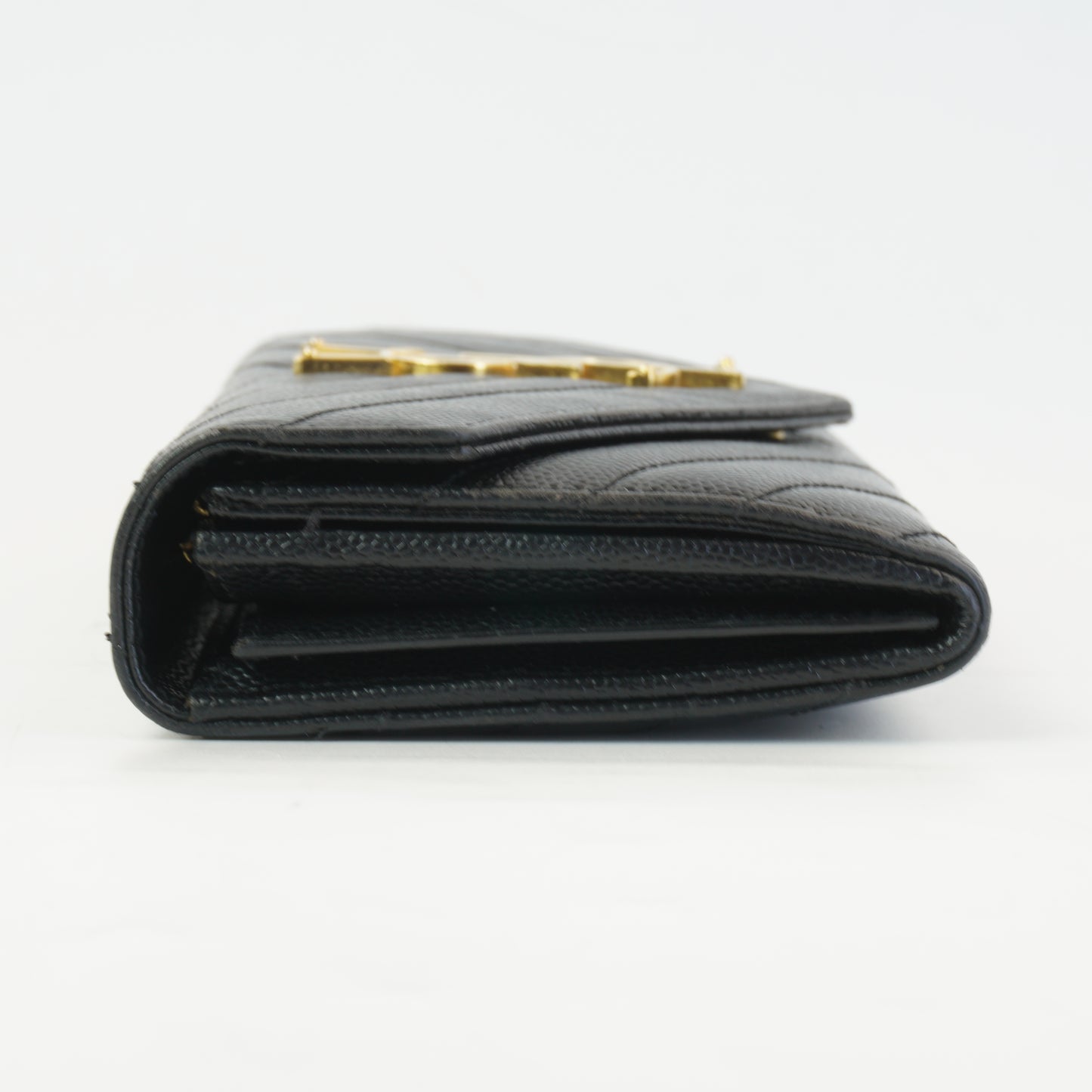 YSL	Cassandra Caviar Large Flap Wallet GHW