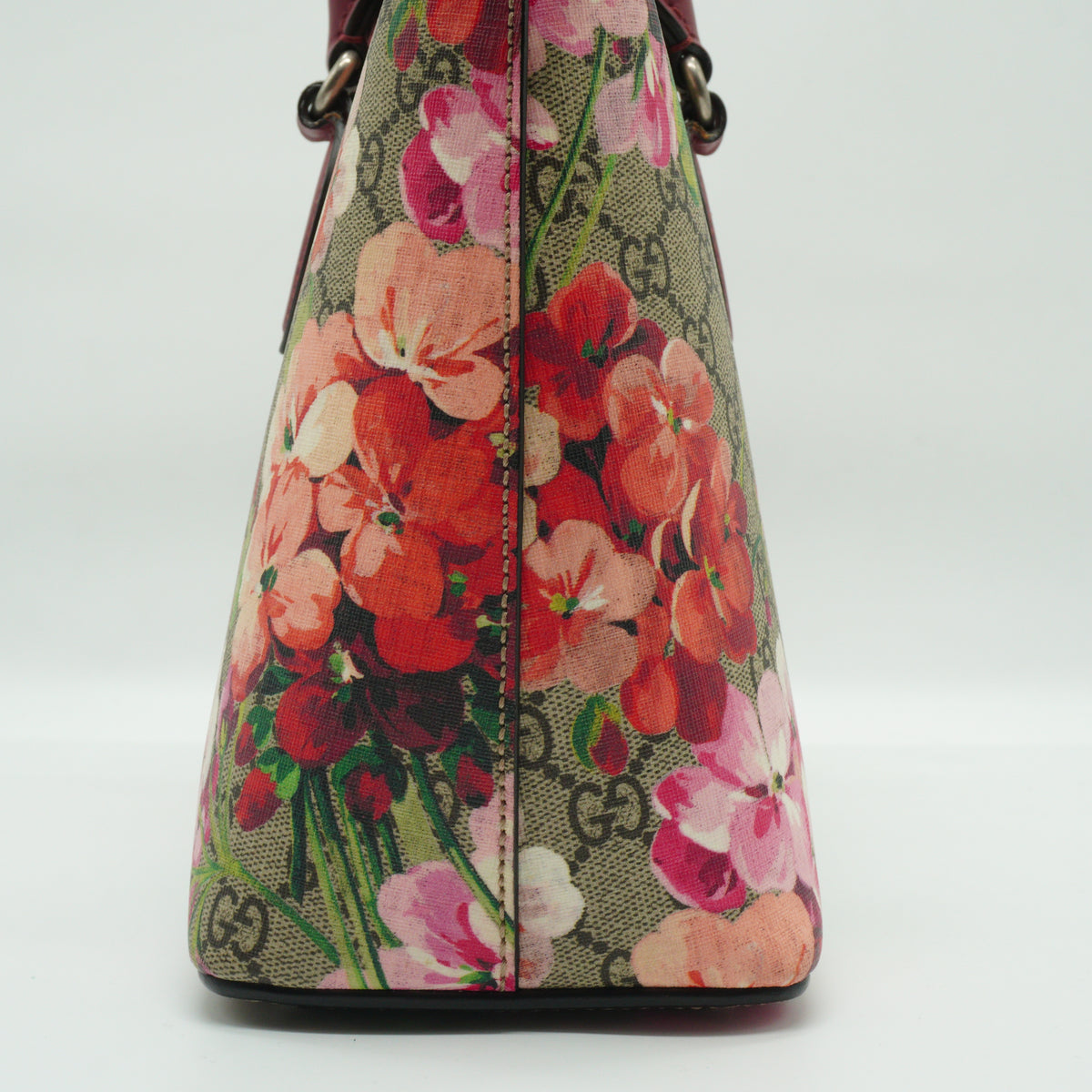 Gucci GG Supreme Monogram Blooms Medium Zip Tote SHW