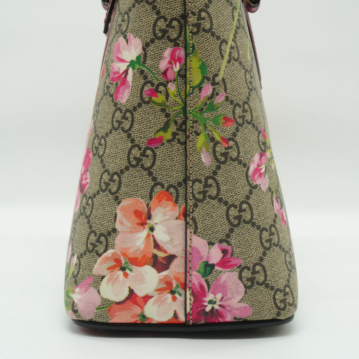Gucci GG Supreme Monogram Blooms Medium Zip Tote SHW