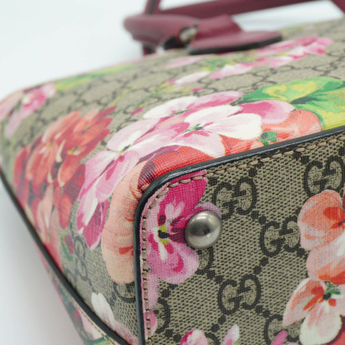 Gucci GG Supreme Monogram Blooms Medium Zip Tote SHW