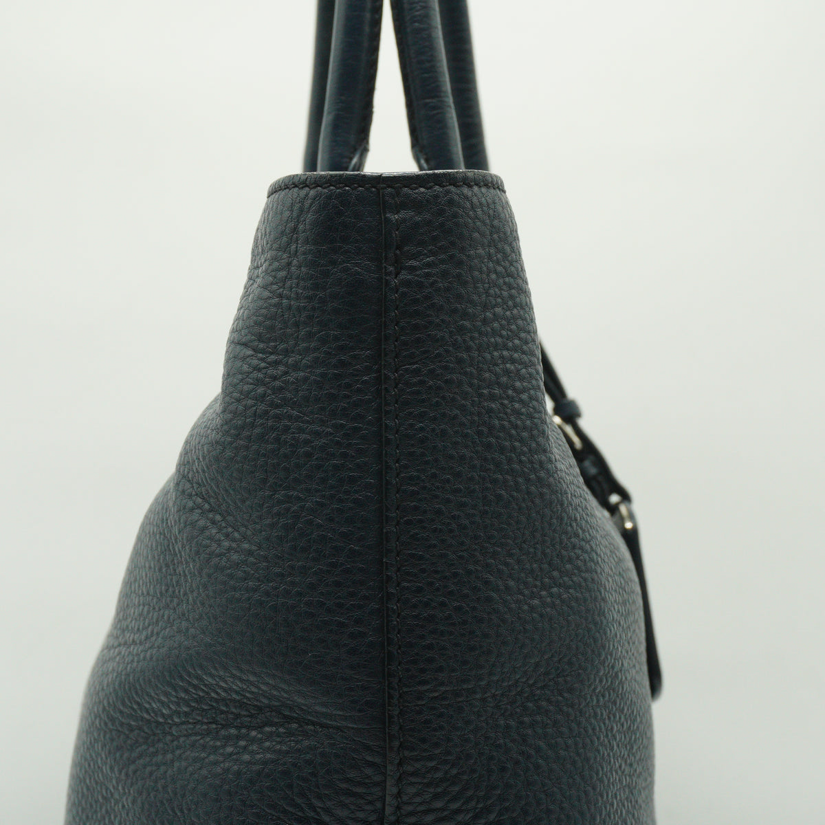 Prada Vitello Daino Shopping Tote Navy Blue Medium SHW