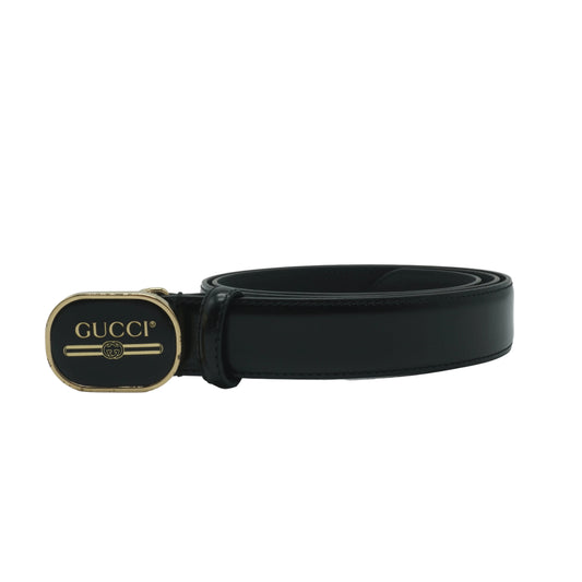 Gucci Vintage Oval Logo Plaque Belt