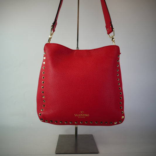 Valentino Hobo Rockstud Fuschia Pink