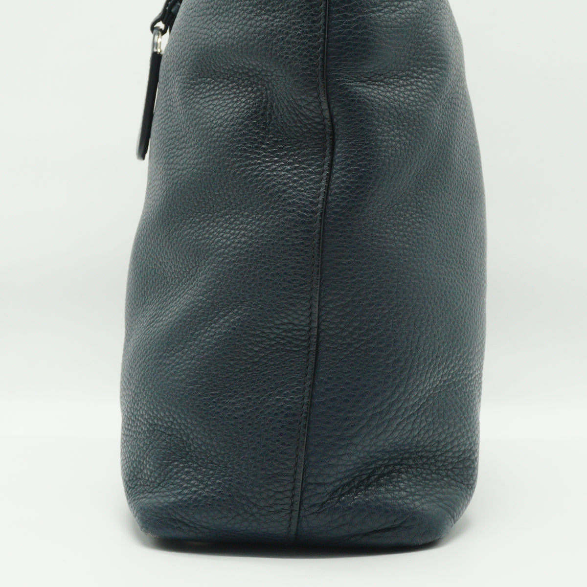 Prada Vitello Daino Shopping Tote Navy Blue Medium SHW