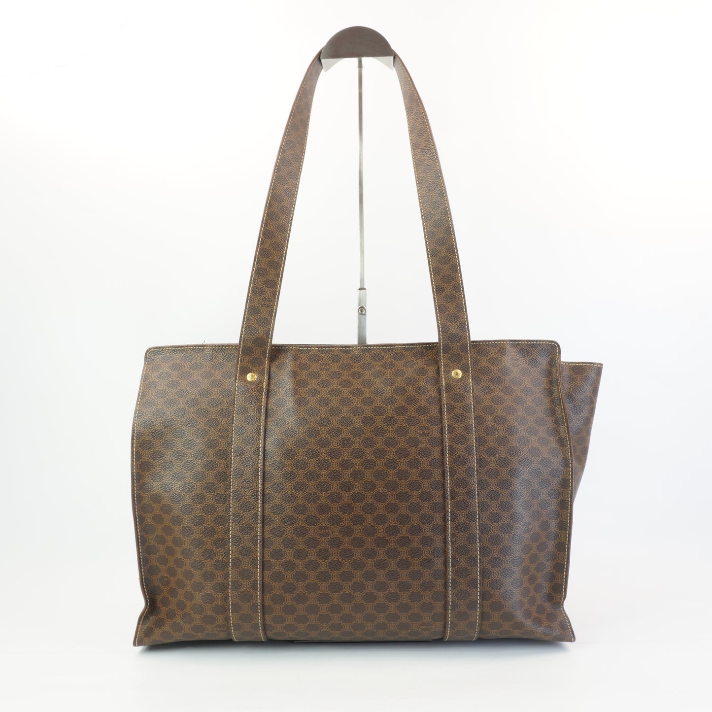 Celine Vintage Macadem Pattern Large Tote Bag GHW