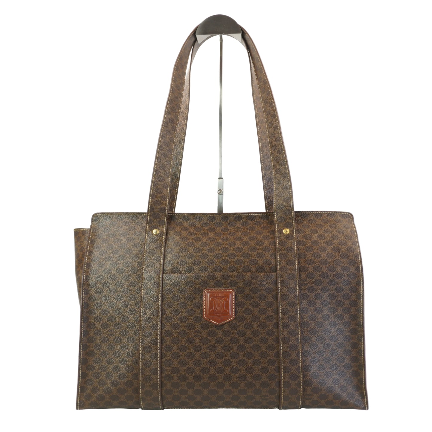 Celine Vintage Macadem Pattern Large Tote Bag GHW