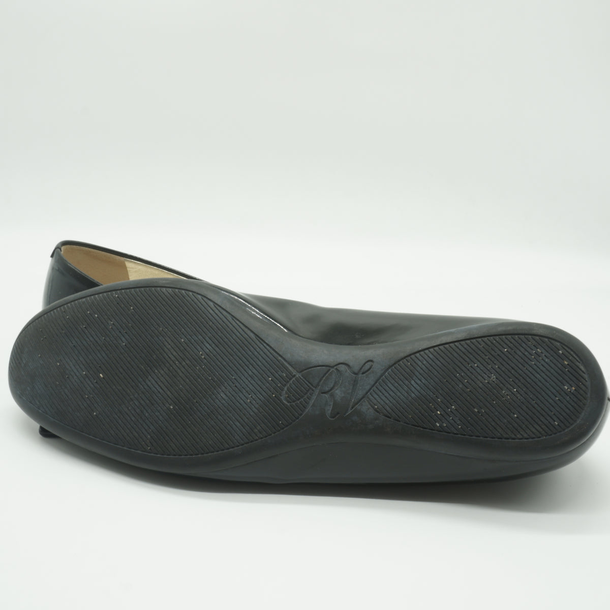 Roger Vivier	Gommette Black patent Ballerina Flats size 39.5