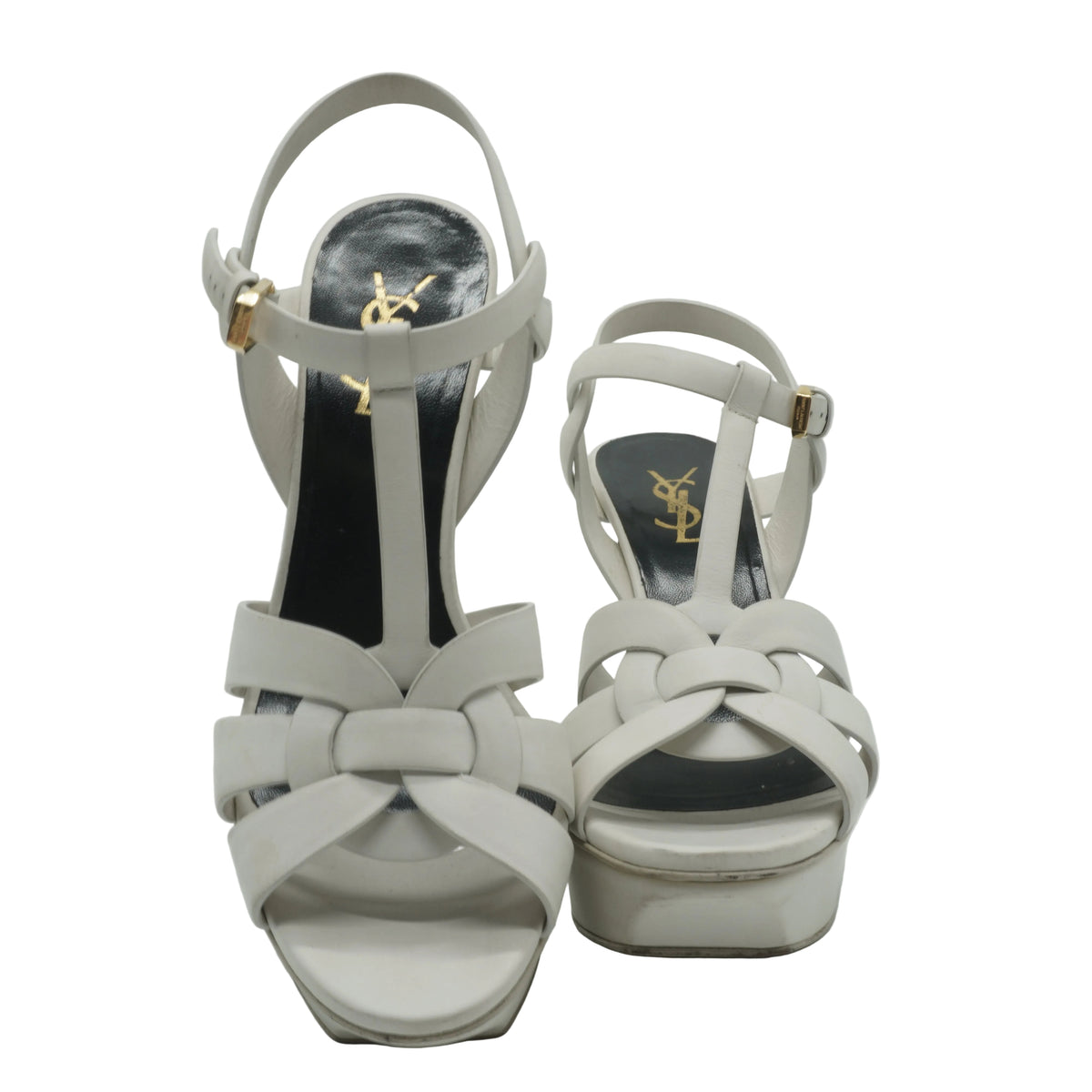 YSL	Tribute Platform Sandals White size 38