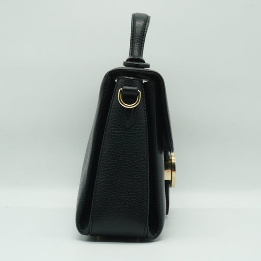 Gucci	GG Interlocking Top Handle Small Crossbody Black Bag SHW
