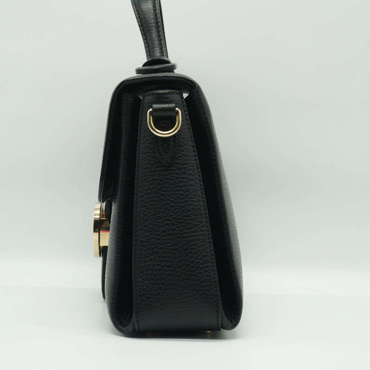 Gucci	GG Interlocking Top Handle Small Crossbody Black Bag SHW