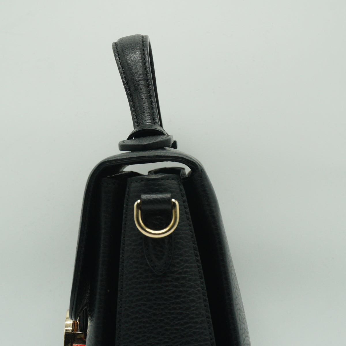 Gucci	GG Interlocking Top Handle Small Crossbody Black Bag SHW