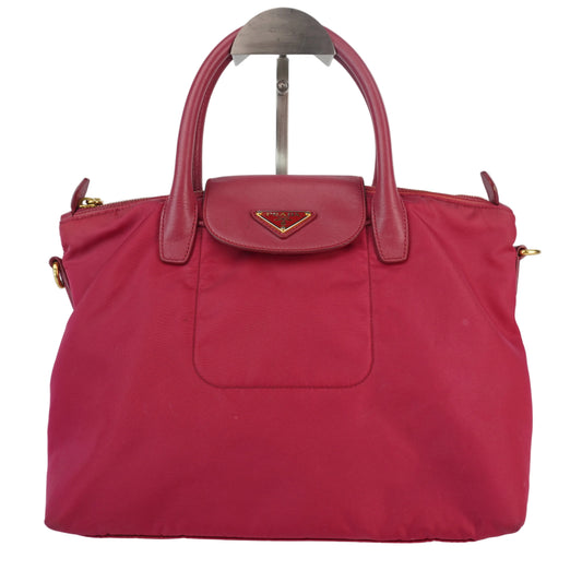 Prada  Tessuto Nylon Two Way Bag Pink