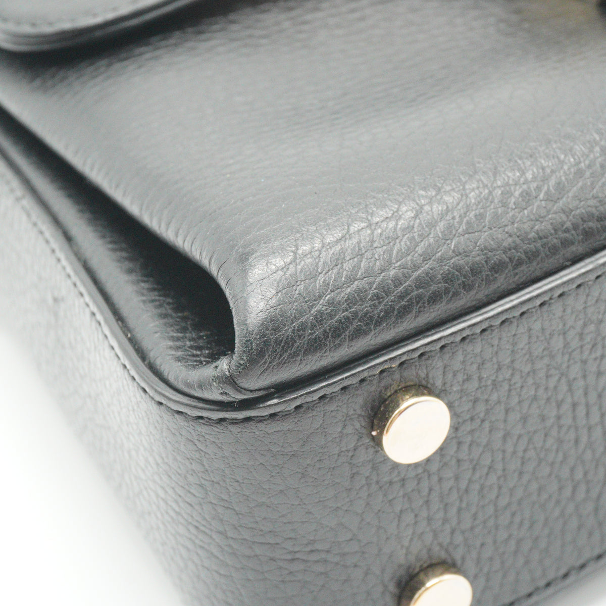 Gucci	GG Interlocking Top Handle Small Crossbody Black Bag SHW