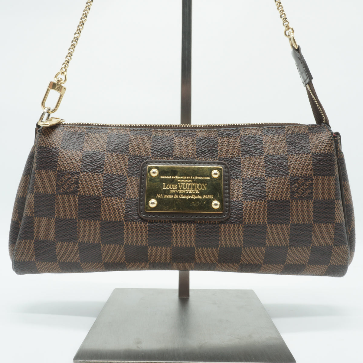 Louis Vuitton	Damier Ebene Eva Clutch Medium GHW