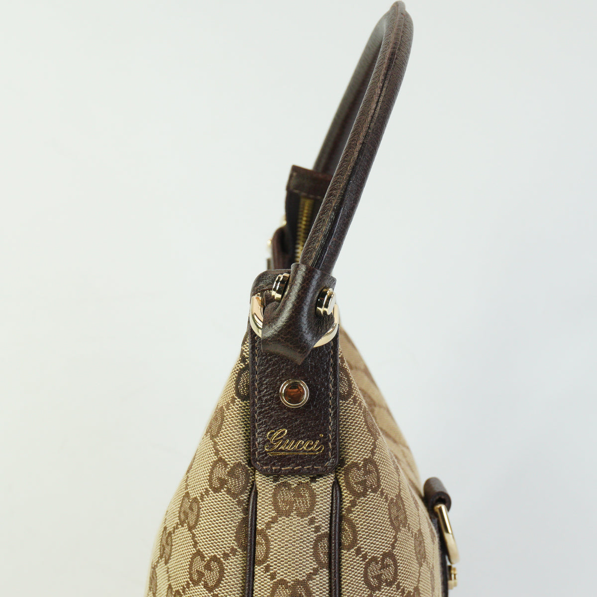 Gucci Hobo Bag Medium Canvas Brown BHW