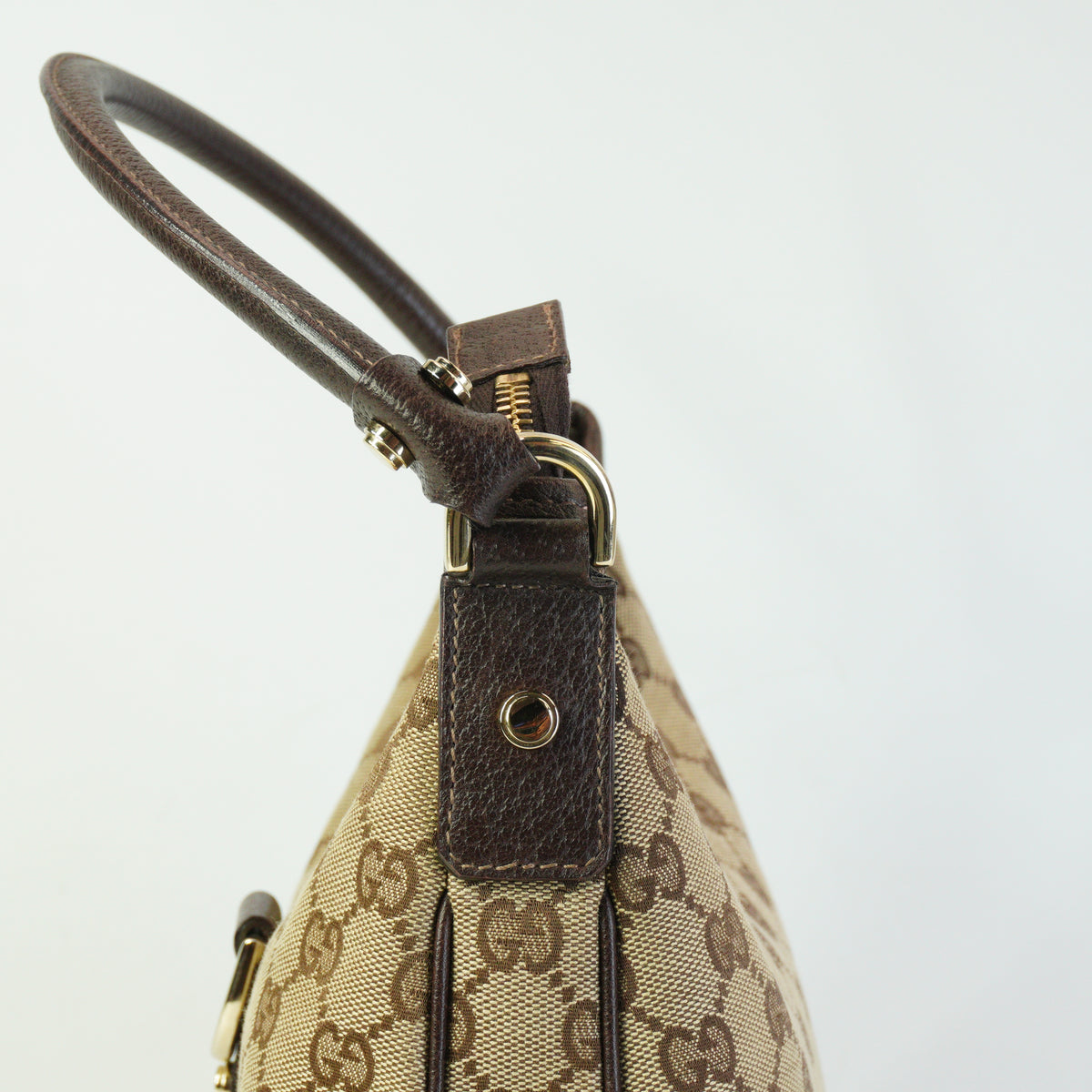 Gucci Hobo Bag Medium Canvas Brown BHW
