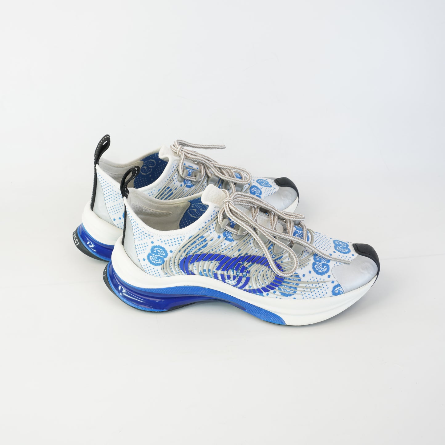 Gucci Run Technical-Knit Sneakers White/Blue size 36