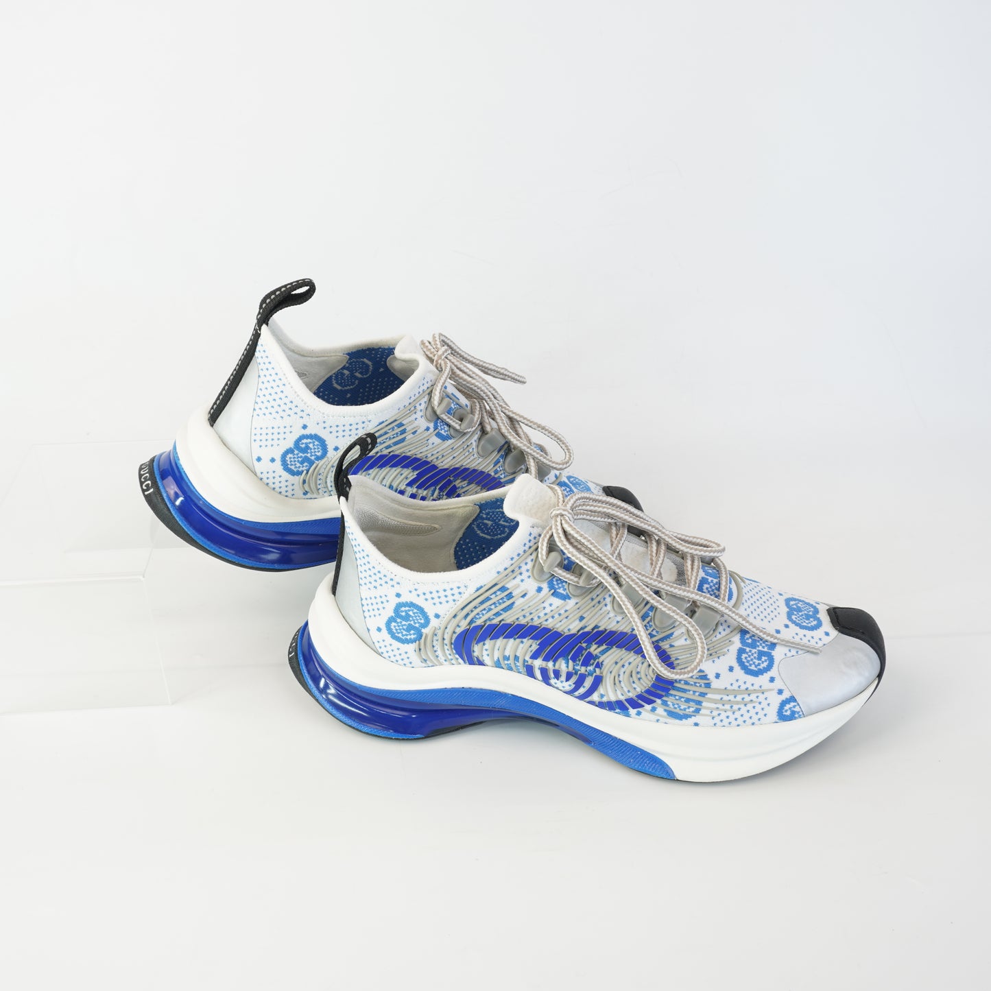 Gucci Run Technical-Knit Sneakers White/Blue size 36