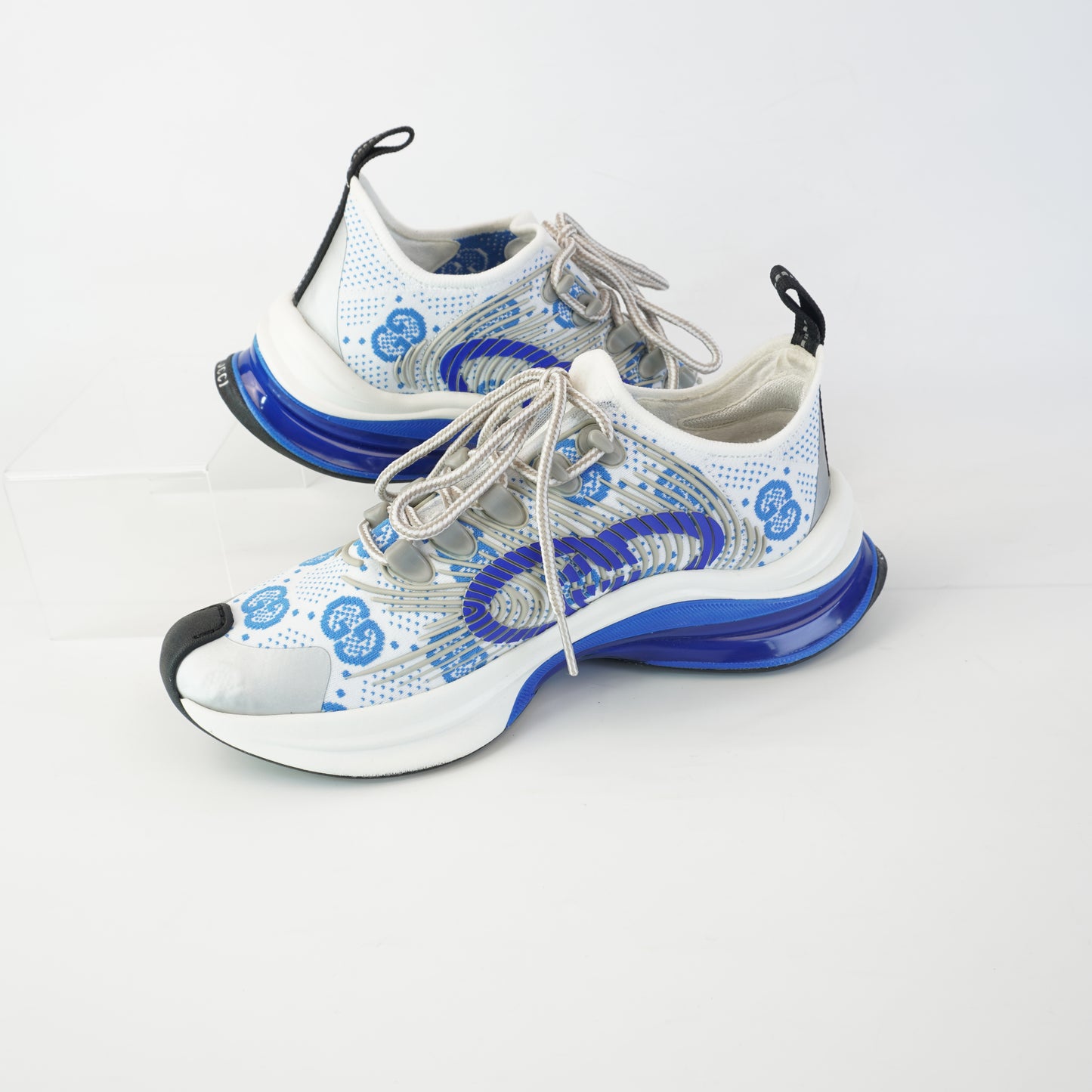 Gucci Run Technical-Knit Sneakers White/Blue size 36
