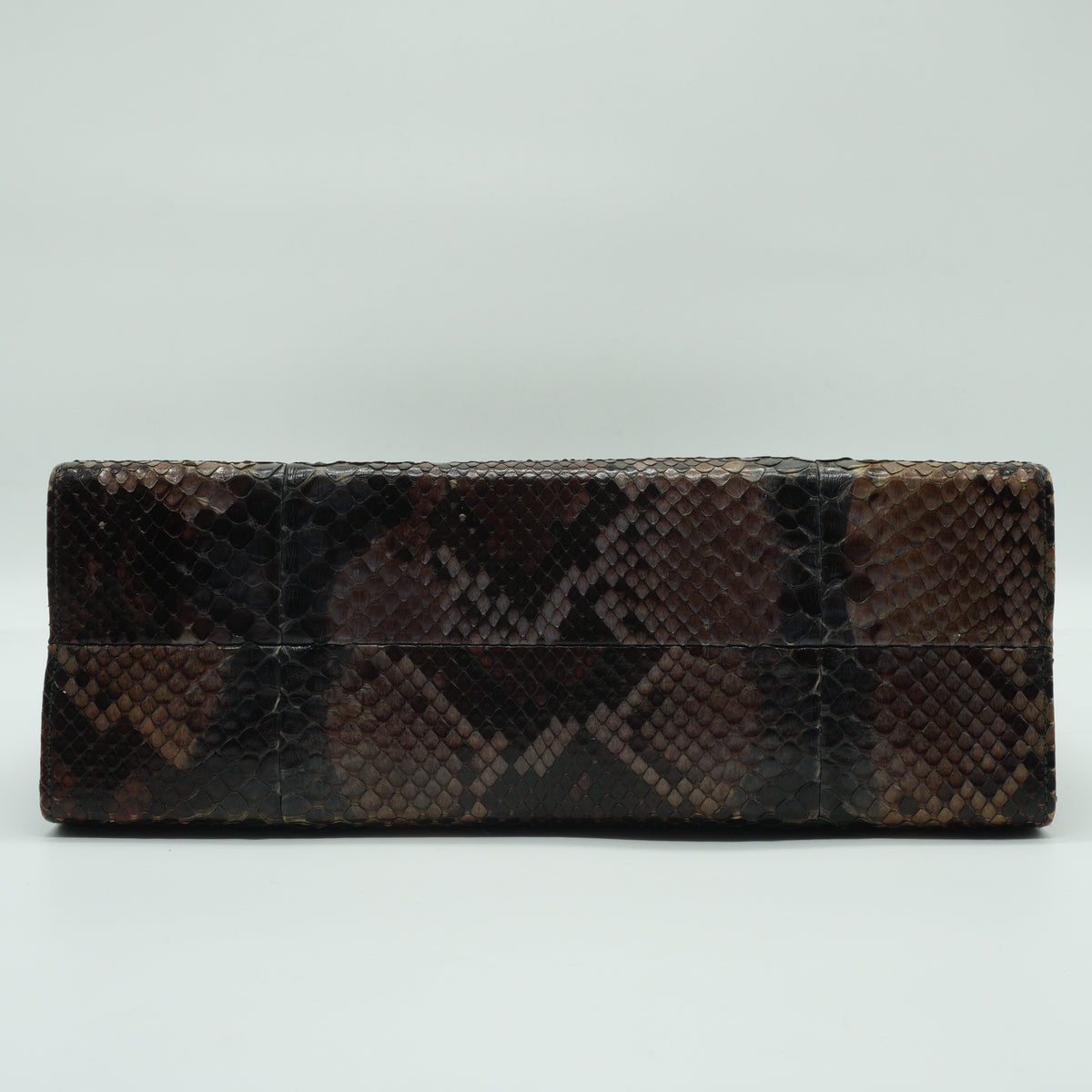 Gucci	Vintage Gucci Brown/ bordeaux Python Snakeskin Top Handle Bag
