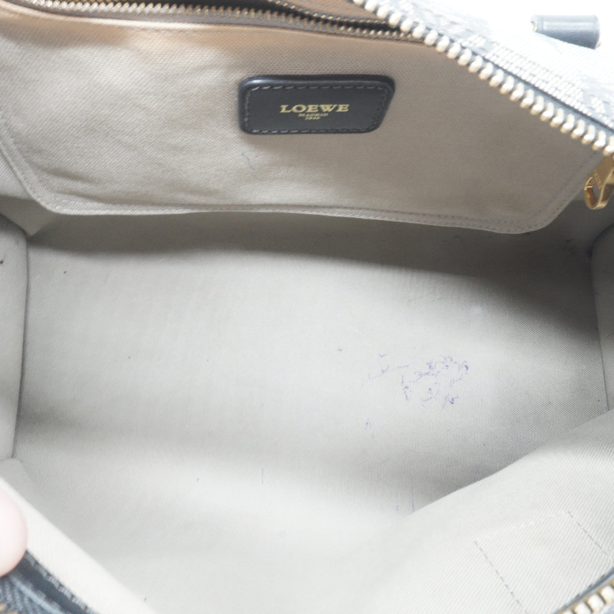 Loewe	"Anagram Amazona Large Hand Bag  Black GHW "