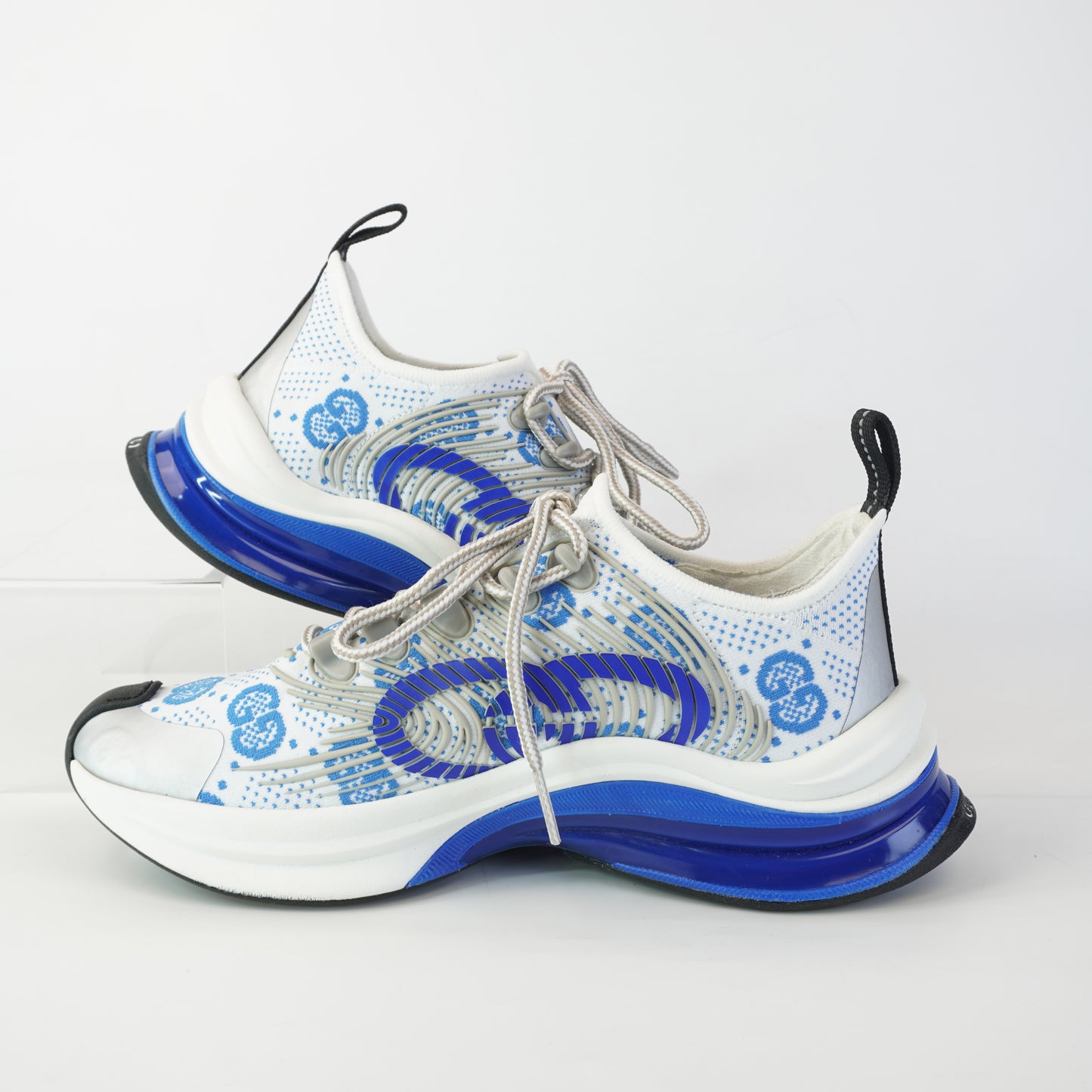 Gucci Run Technical-Knit Sneakers White/Blue size 36