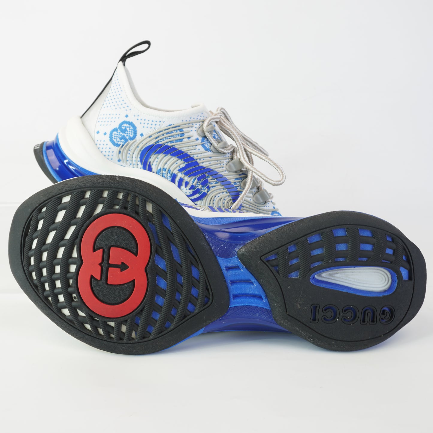 Gucci Run Technical-Knit Sneakers White/Blue size 36