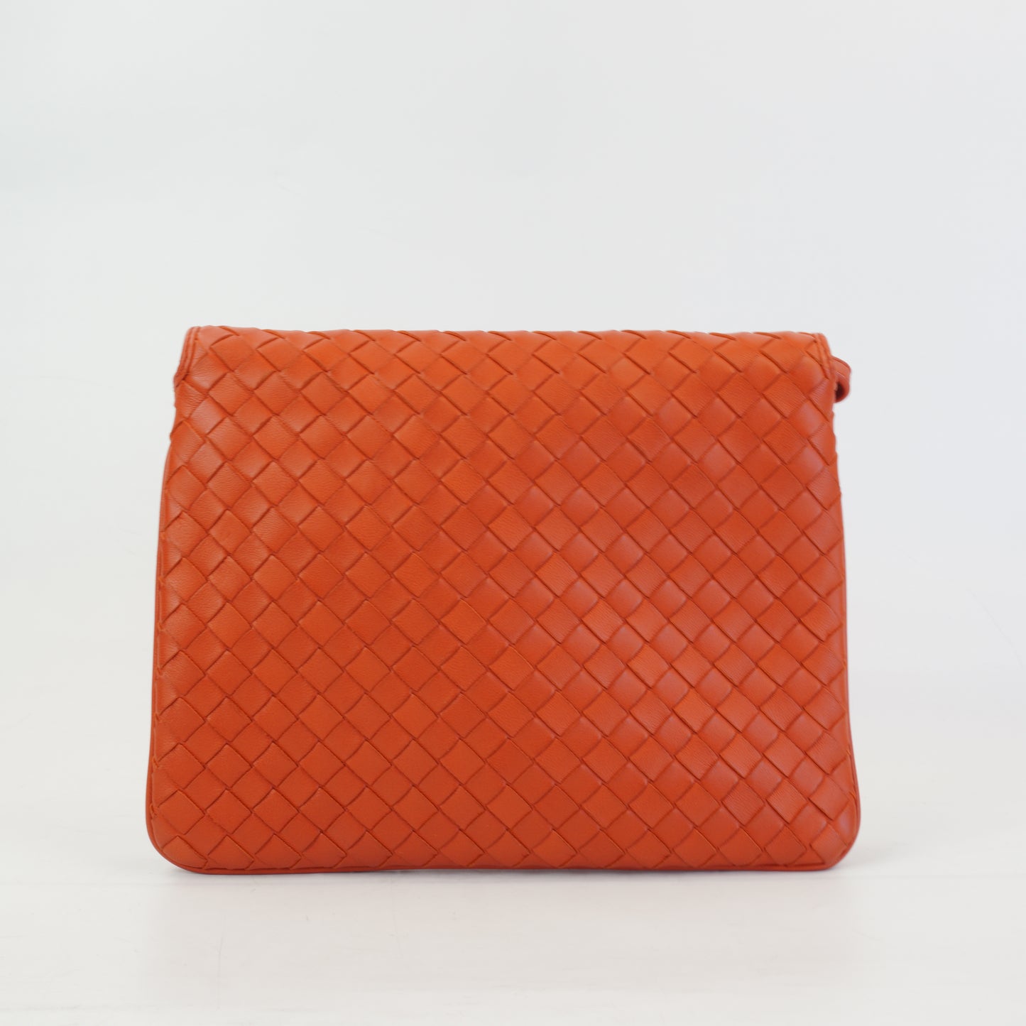 Bottega Veneta Intrecciato woven Nappa Crossbody Red Orange