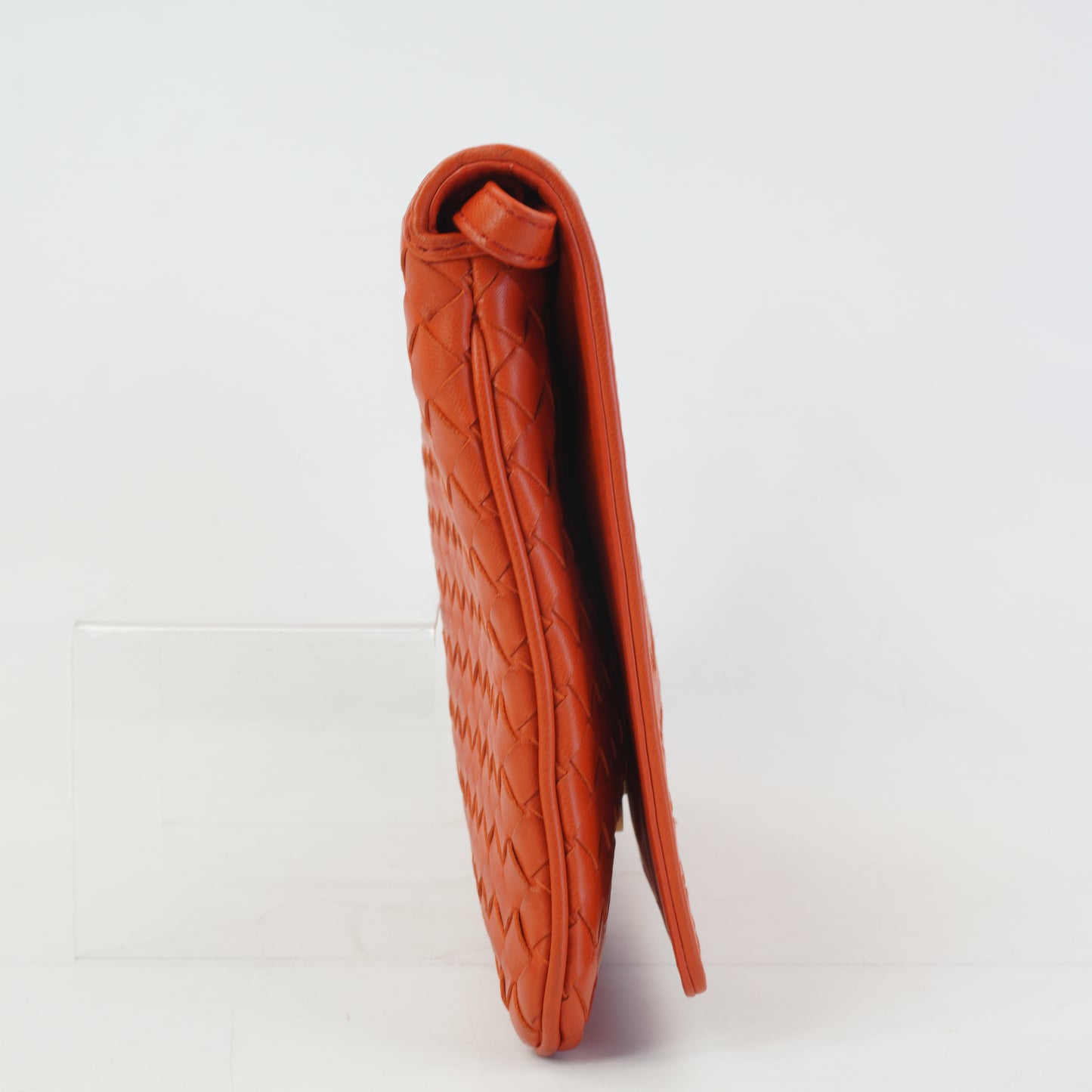 Bottega Veneta Intrecciato woven Nappa Crossbody Red Orange