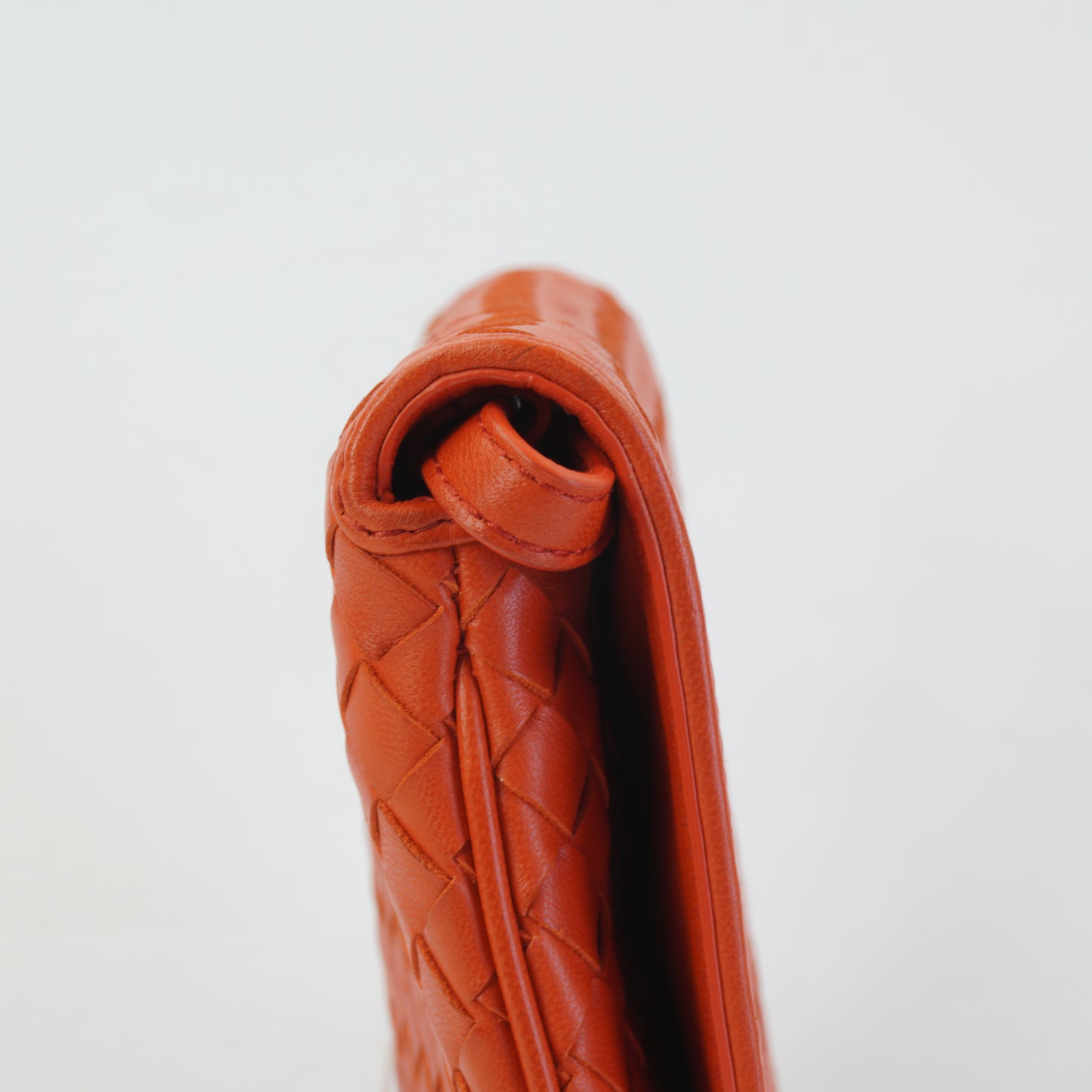 Bottega Veneta Intrecciato woven Nappa Crossbody Red Orange