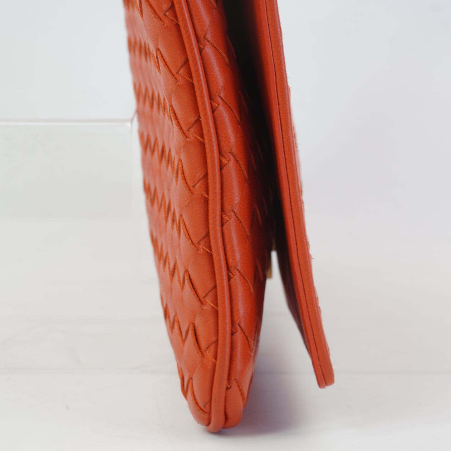 Bottega Veneta Intrecciato woven Nappa Crossbody Red Orange