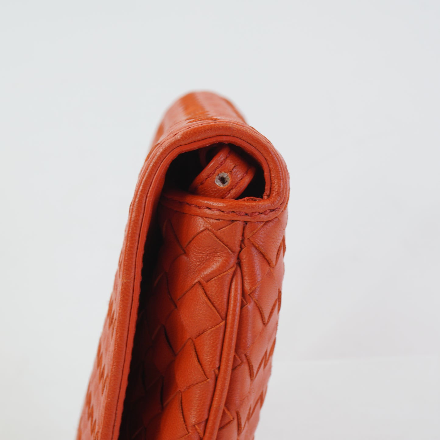 Bottega Veneta Intrecciato woven Nappa Crossbody Red Orange