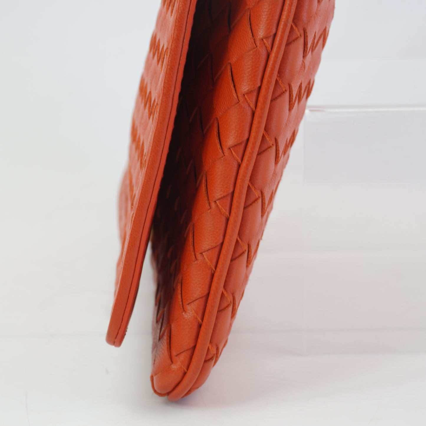 Bottega Veneta Intrecciato woven Nappa Crossbody Red Orange