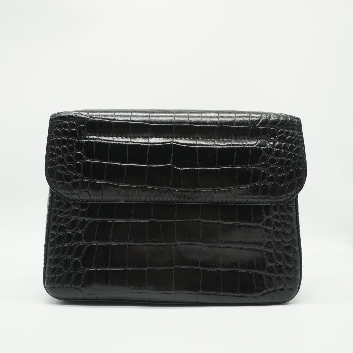 Givenchy	"Black Croc Embossed Leather Small Nobile Crossbody Black GHW"