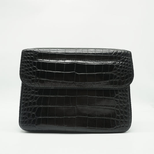 Givenchy	"Black Croc Embossed Leather Small Nobile Crossbody Black GHW"