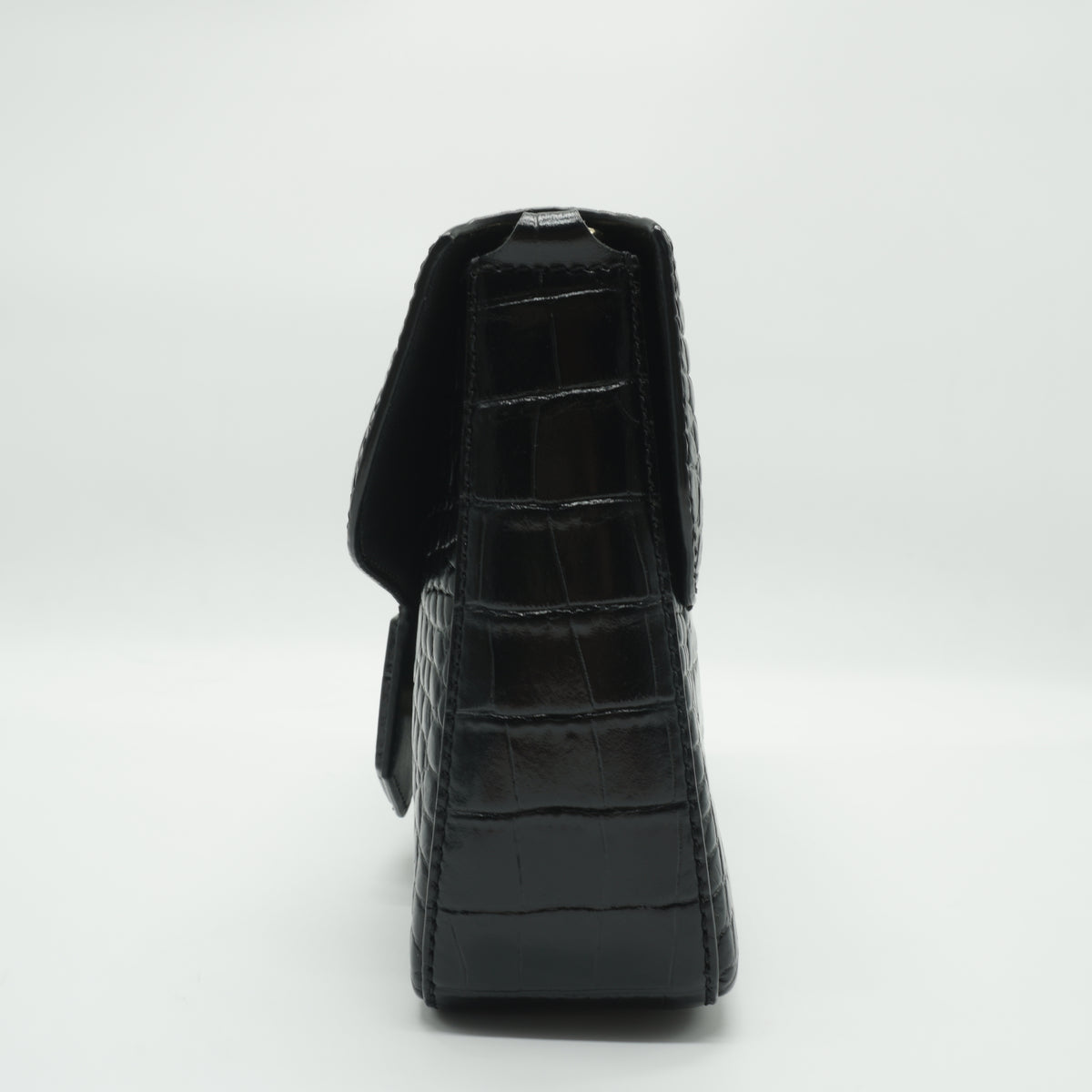Givenchy	"Black Croc Embossed Leather Small Nobile Crossbody Black GHW"