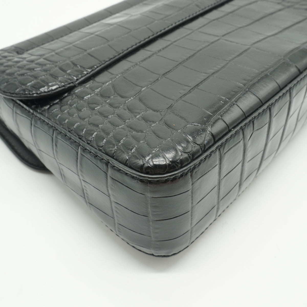 Givenchy	"Black Croc Embossed Leather Small Nobile Crossbody Black GHW"