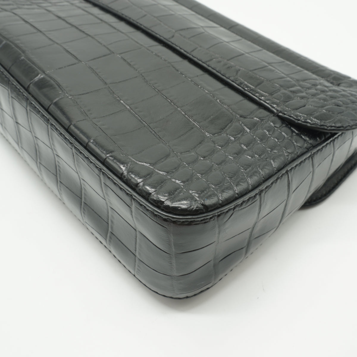 Givenchy	"Black Croc Embossed Leather Small Nobile Crossbody Black GHW"