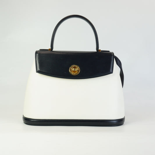 Valentino Garavani Medium Leather White/Black GHW