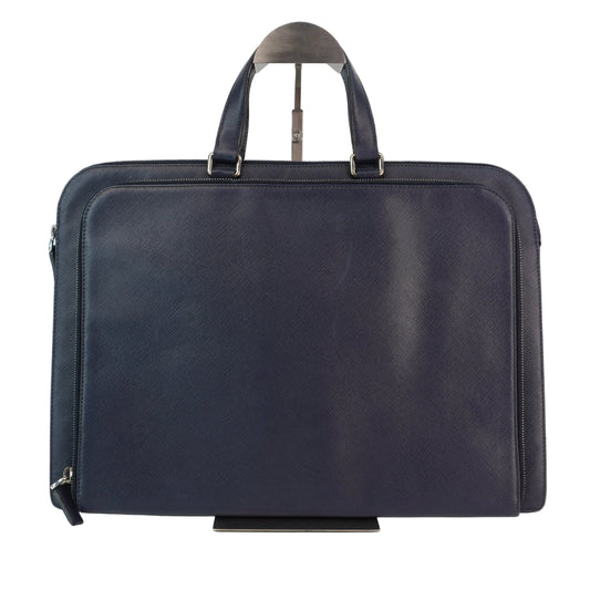 Prada  Saffiano Briefcase Deep Blue