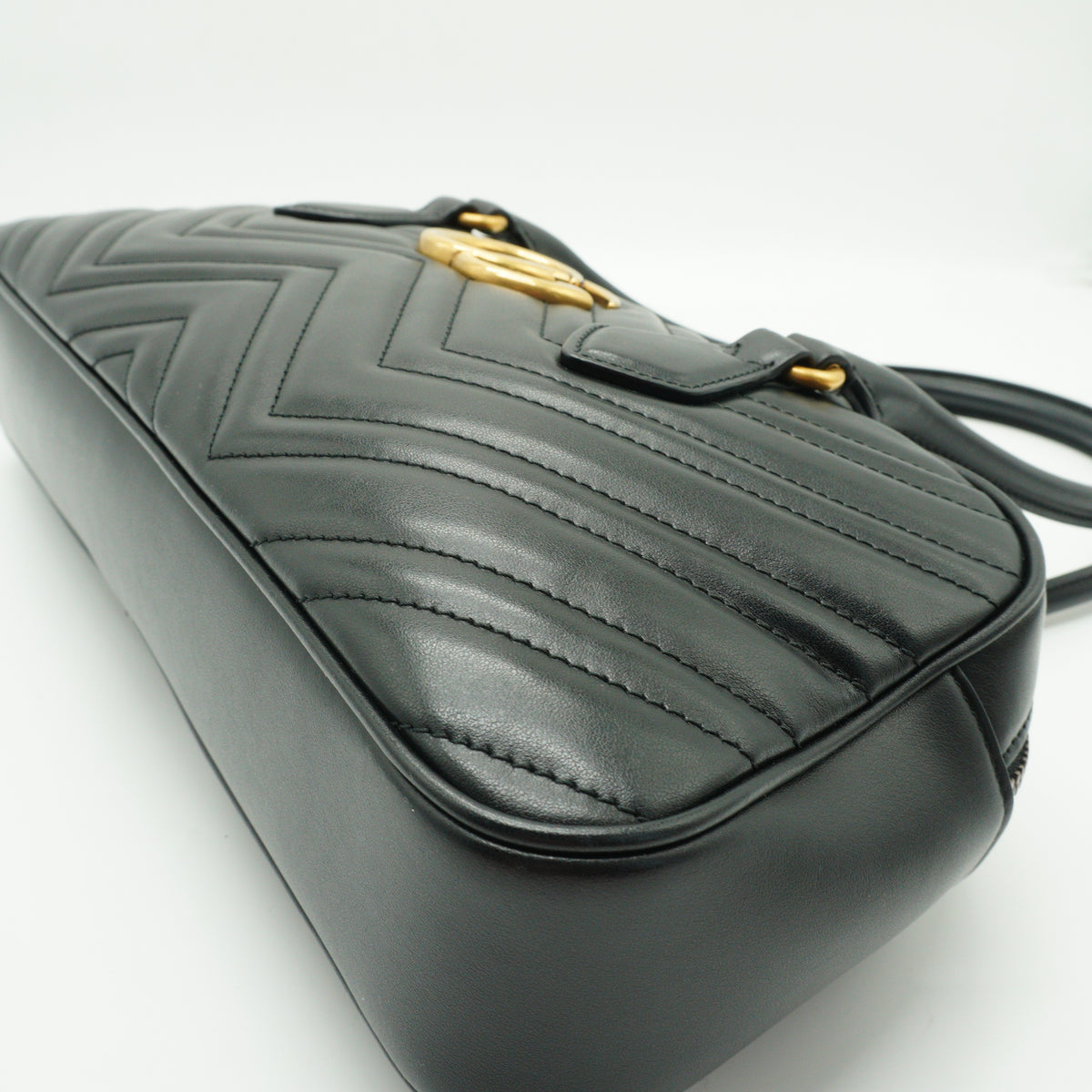 Gucci	GG Marmont Top Handle Bag Black Large GHW