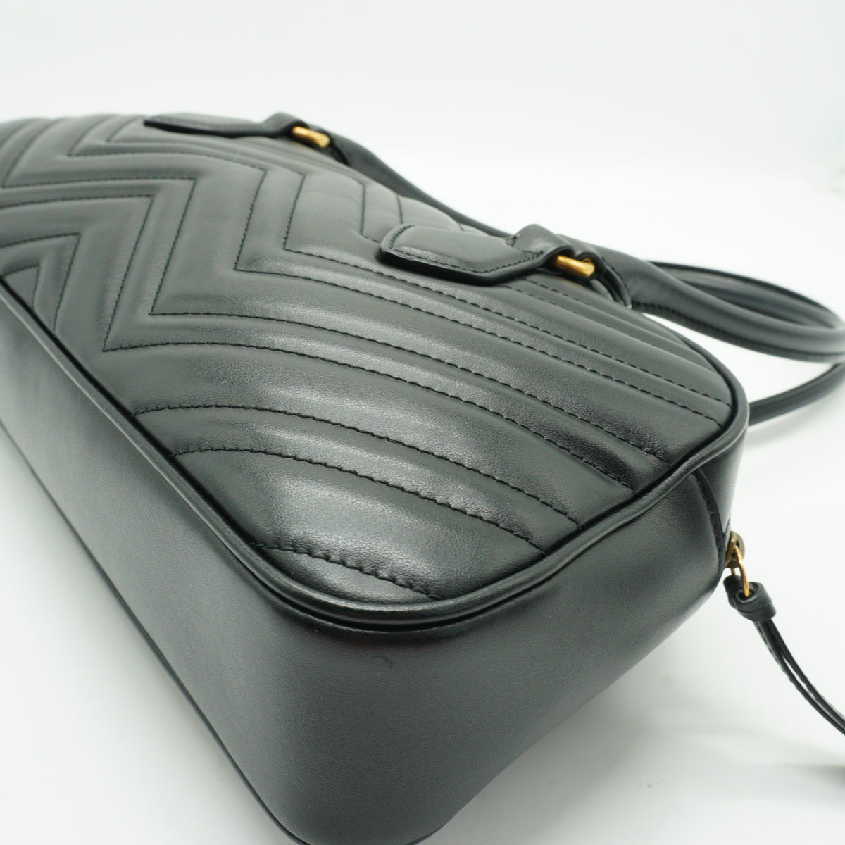Gucci	GG Marmont Top Handle Bag Black Large GHW