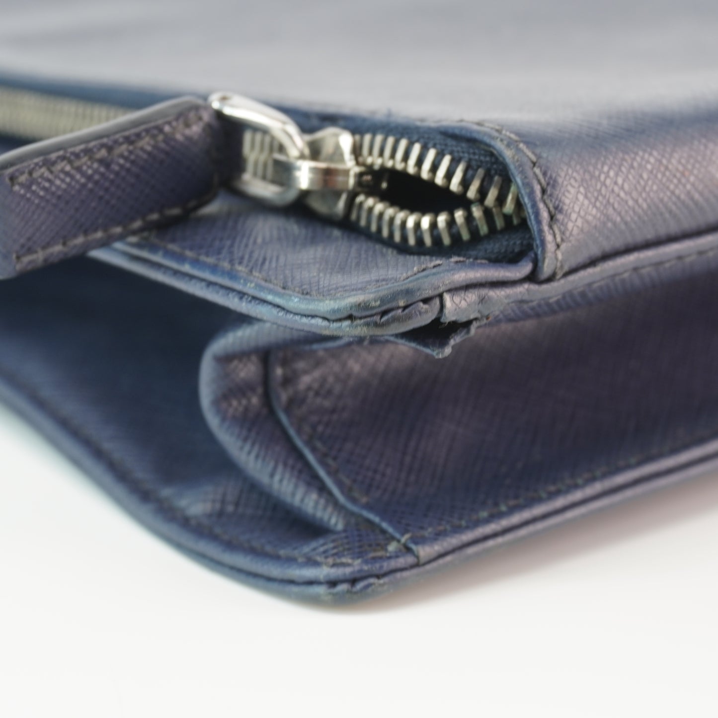 Prada  Saffiano Briefcase Deep Blue