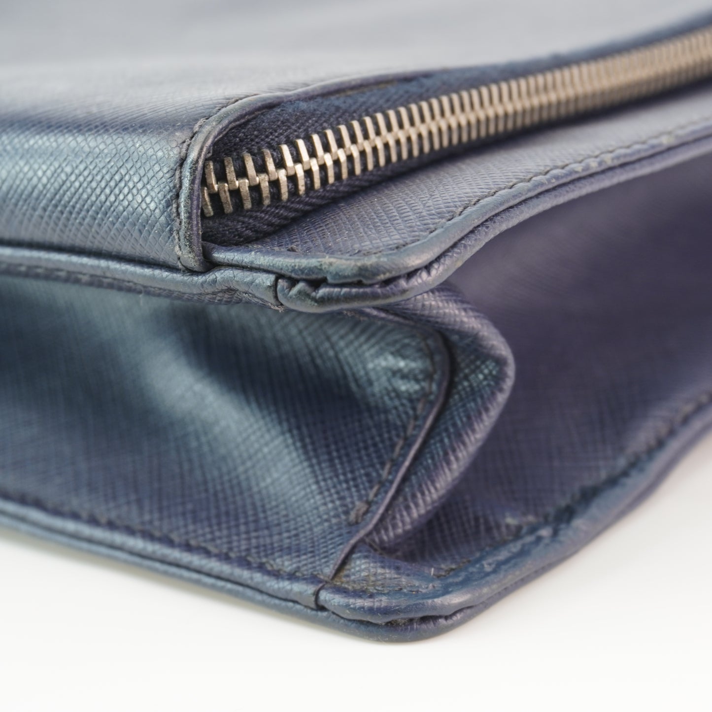 Prada  Saffiano Briefcase Deep Blue
